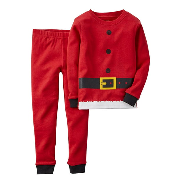 Carter's Baby Girls' Pink Christmas Santa 2 Piece Fleece Pajamas Outfit Set 12M